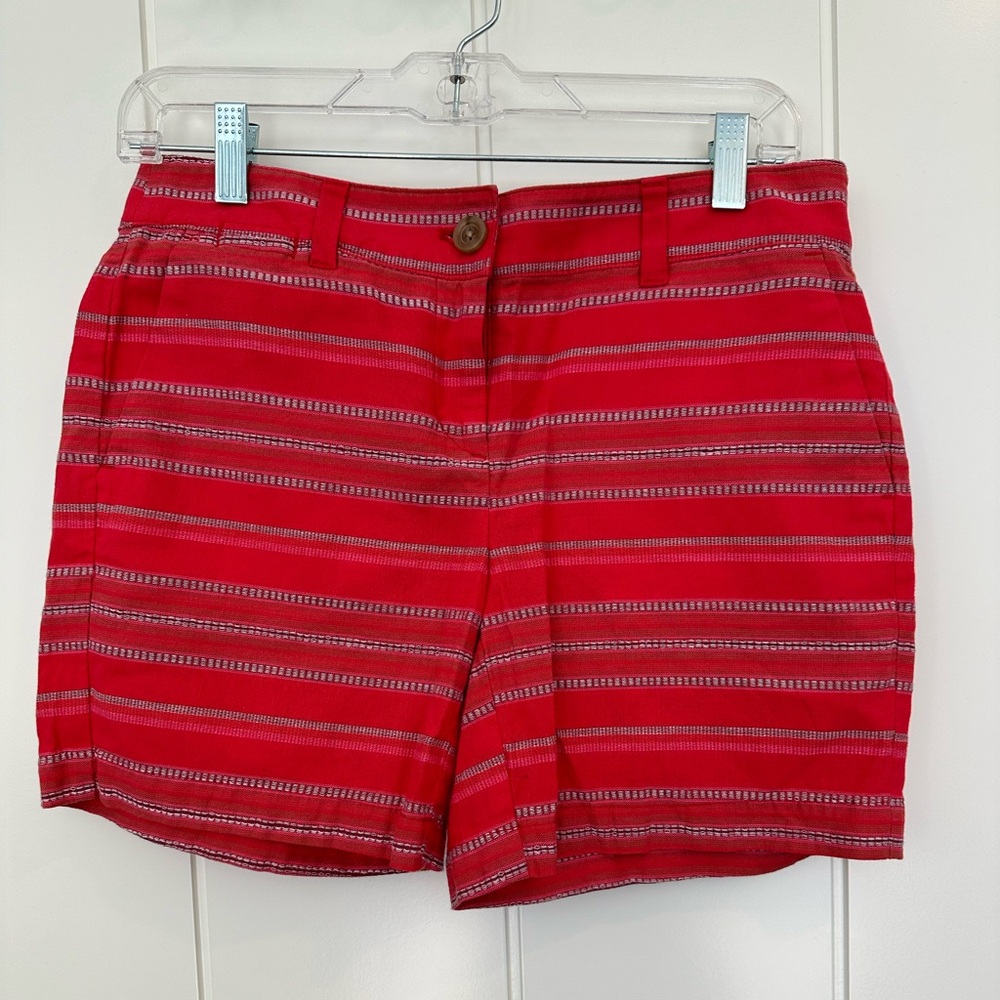 Loft red stripe shorts